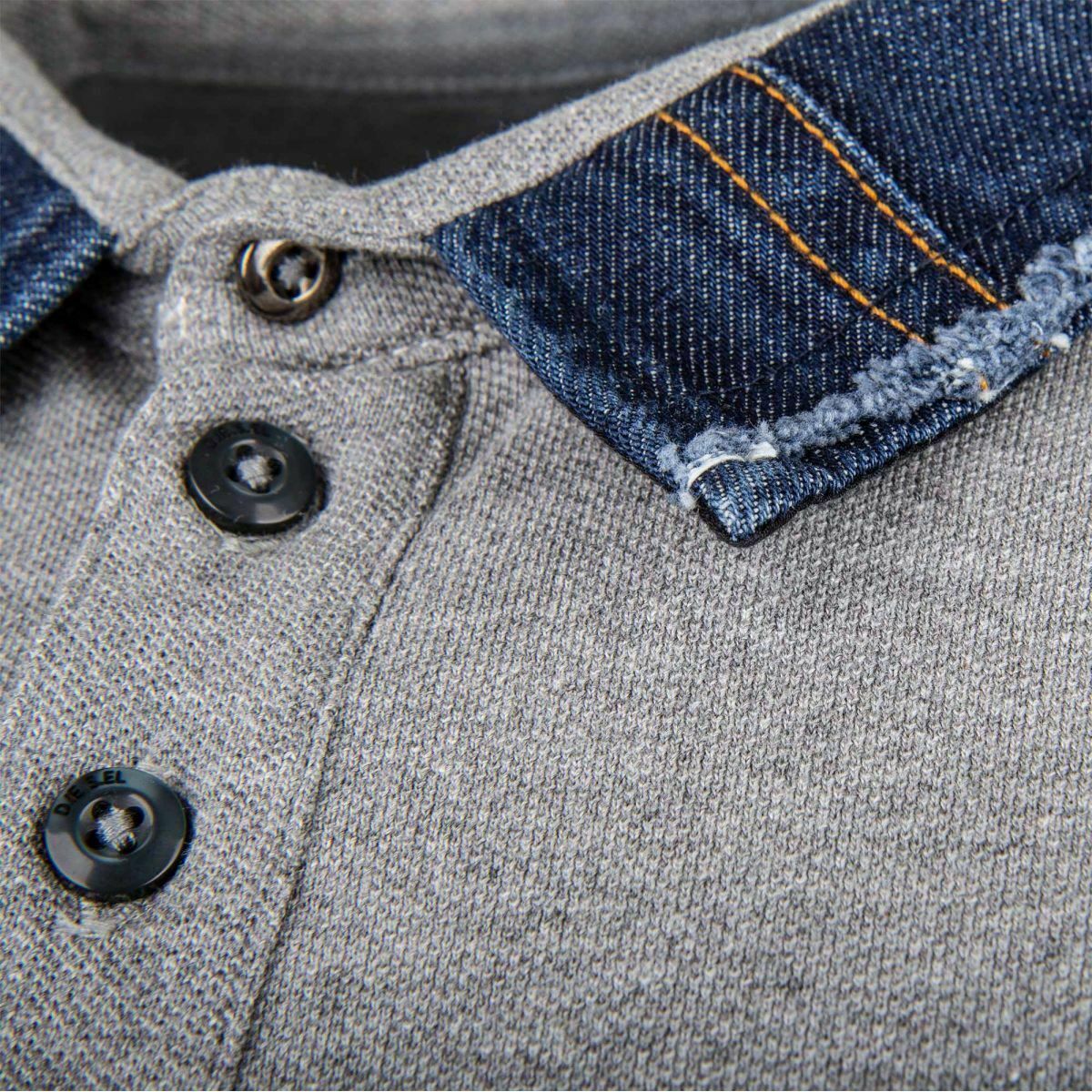 $_57 (14) Polo Kaporal gris homme col Bleu